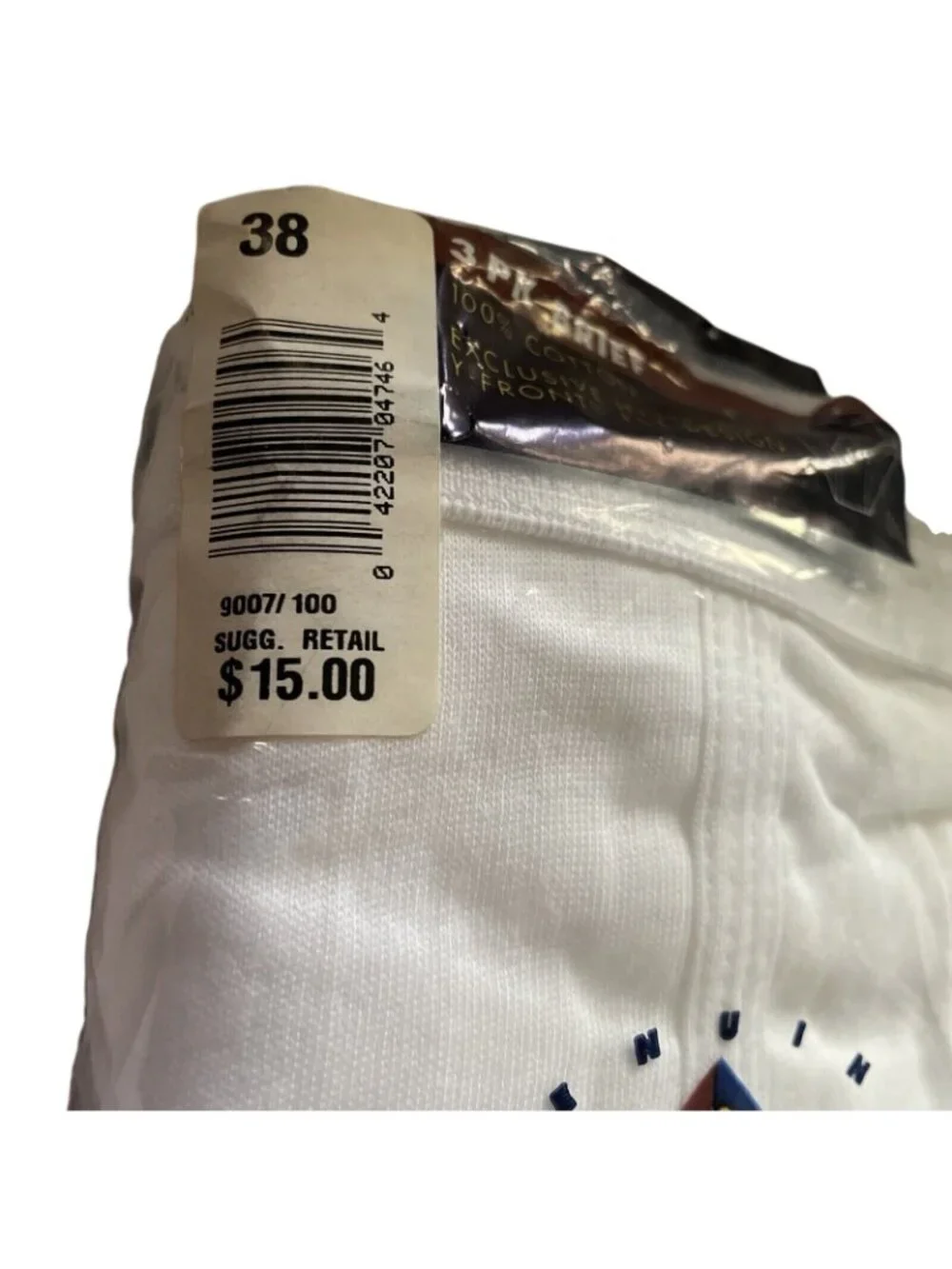 1997 Jockey Classic 3-Pack White Briefs Size 38 100% Cotton Y-Front Mens